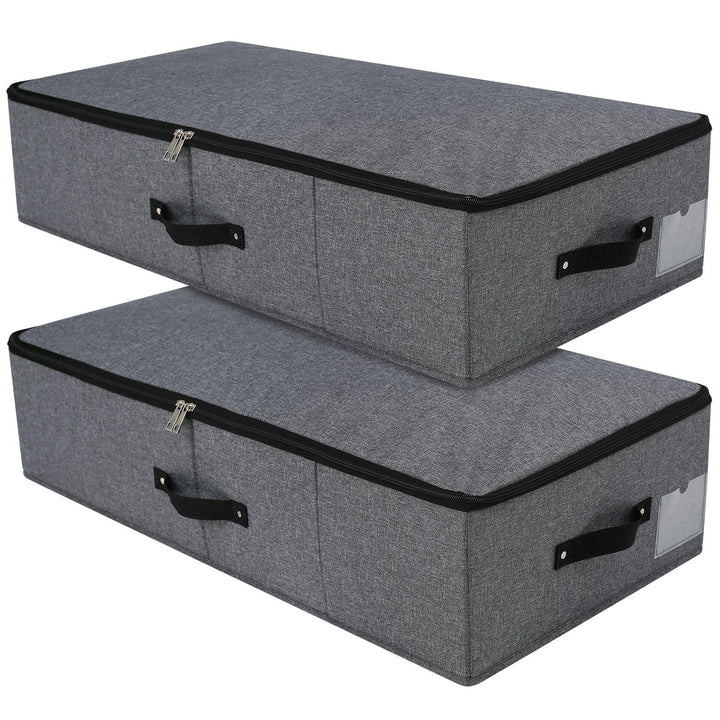 Faltbare Aufbewahrungsbox unter dem Bett mit Kunststoffeinlage, Griffen, Reissverschluss-Deckel, Dec