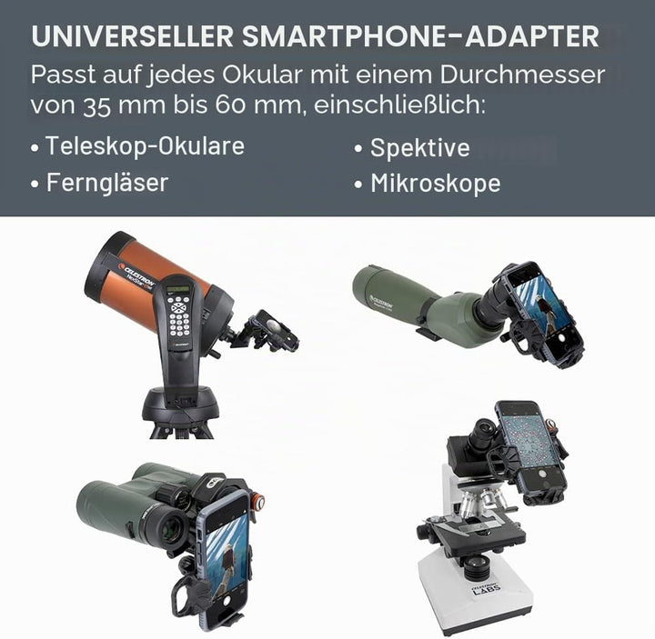 Celestron NexYZ Smartphone Adapter, Schwarz, Universal & 94119-A 1,25'' Mondfilter Bundle mit Mondfi