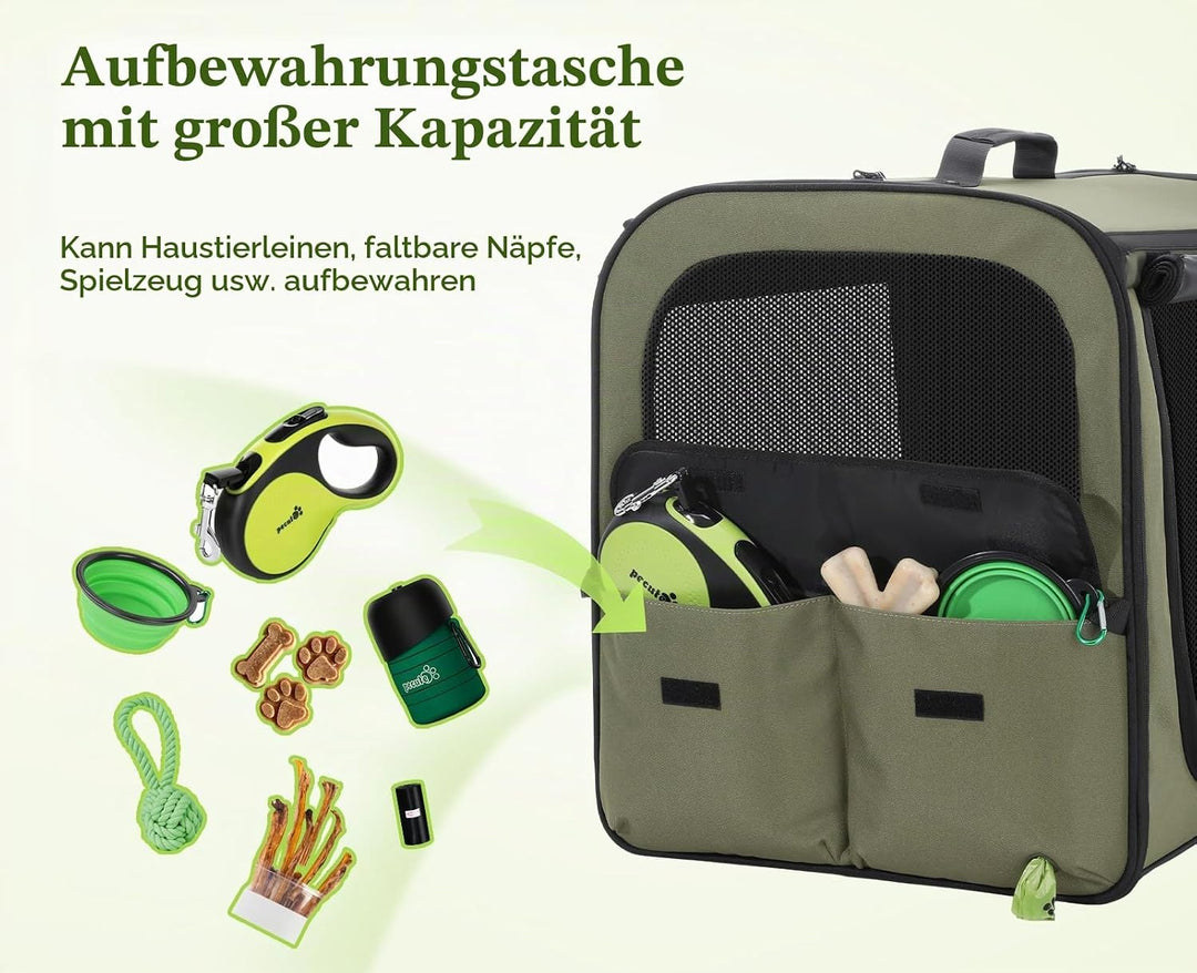 pecute Erweiterbar Katzentasche Transporttasche Stabiler Halt Haustier Tragetasche, Transportbox Kat