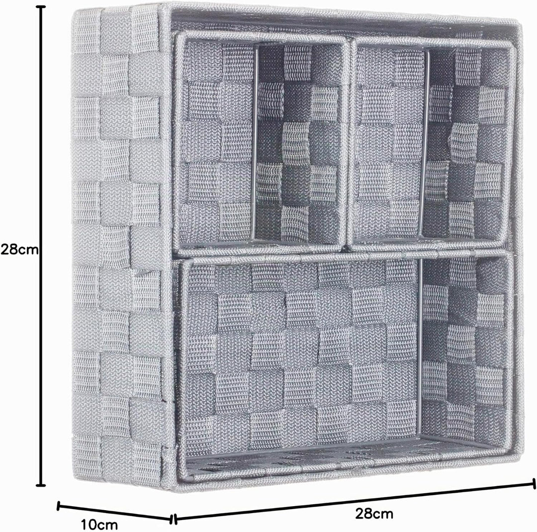Brandsseller 4er Set Aufbewahrungsboxen - 28x28x10 cm, 26x13x9 cm, 13x13x9 cm (2x) – eckige Regalkör