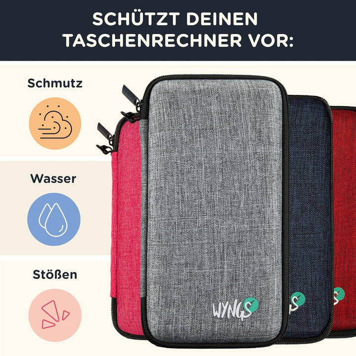 CALCUSO Sparpaket: Casio FX-570ES Plus 2nd Edition + WYNGS Schutztasche schwarz + Erweiterte Garanti