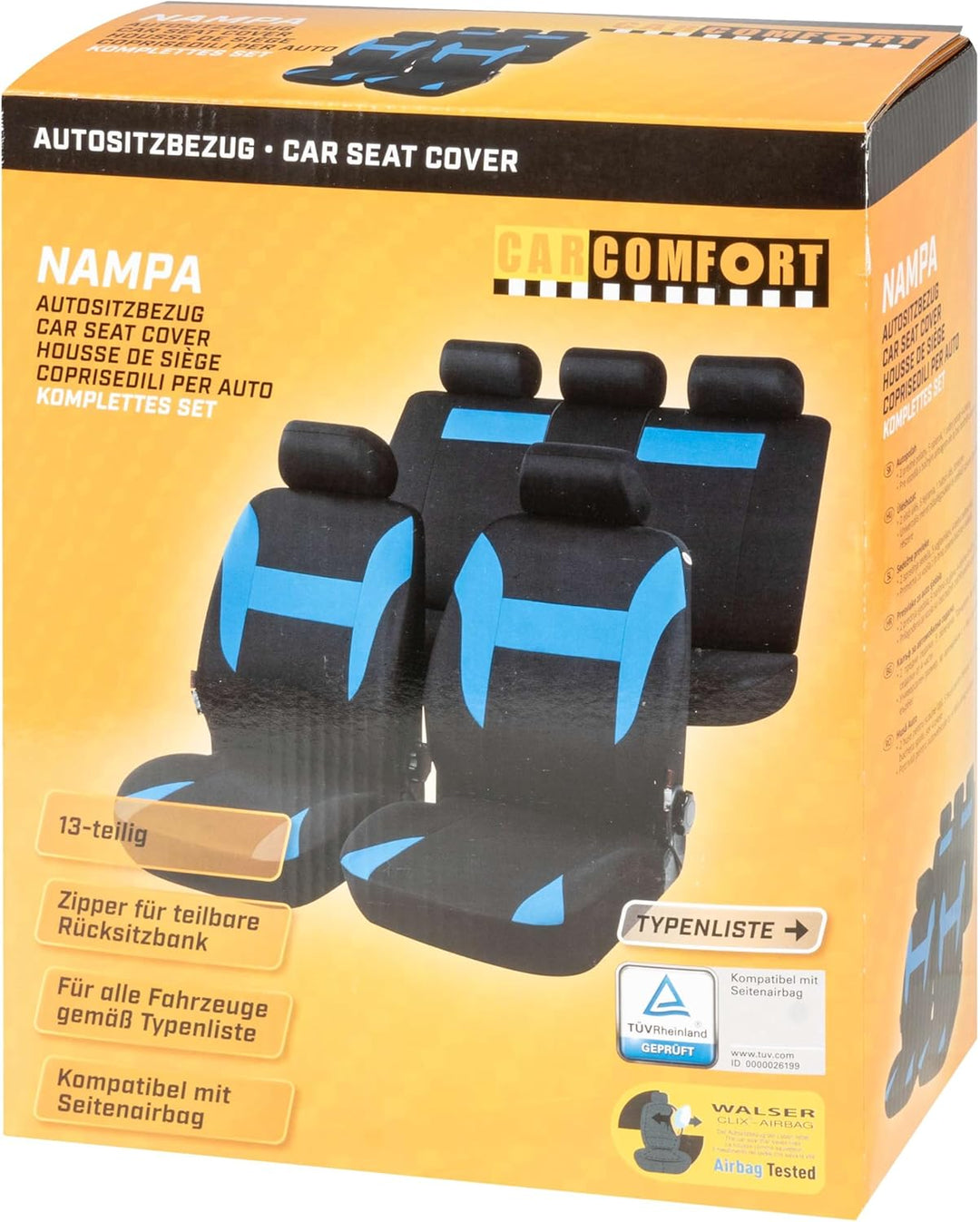 Walser Auto-Sitzbezug Nampa, Universal-Sitzbezug Komplett-Set, PKW-Sitzbezüge, 2 Vordersitzbezüge, 1