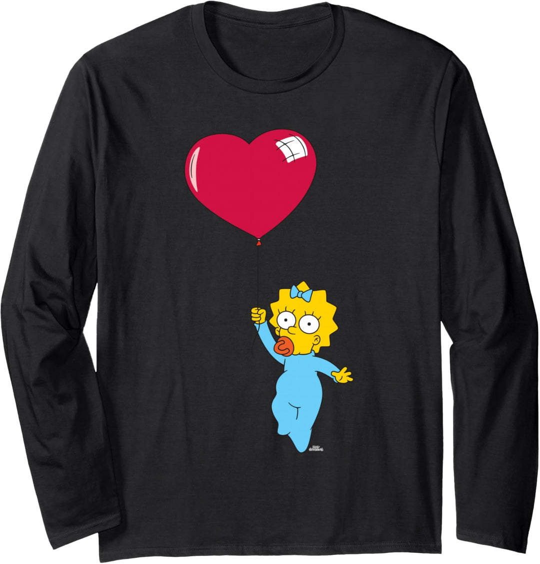 The Simpsons Maggie Heart Balloon Valentine's Day Langarmshirt