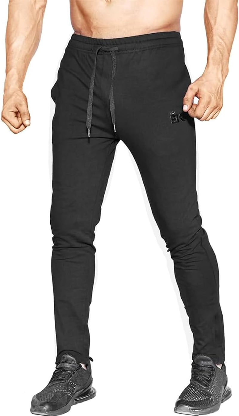 BROKIG Jogginghose Herren Baumwolle Trainingshose Sporthose Herren Lang Fitness Slim fit Hose S Schw