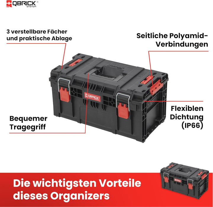 Ultimativer Schutz für deine Werkzeuge – IP66 macht Qbrick Werkzeugkoffer wasser- und staubdicht, da