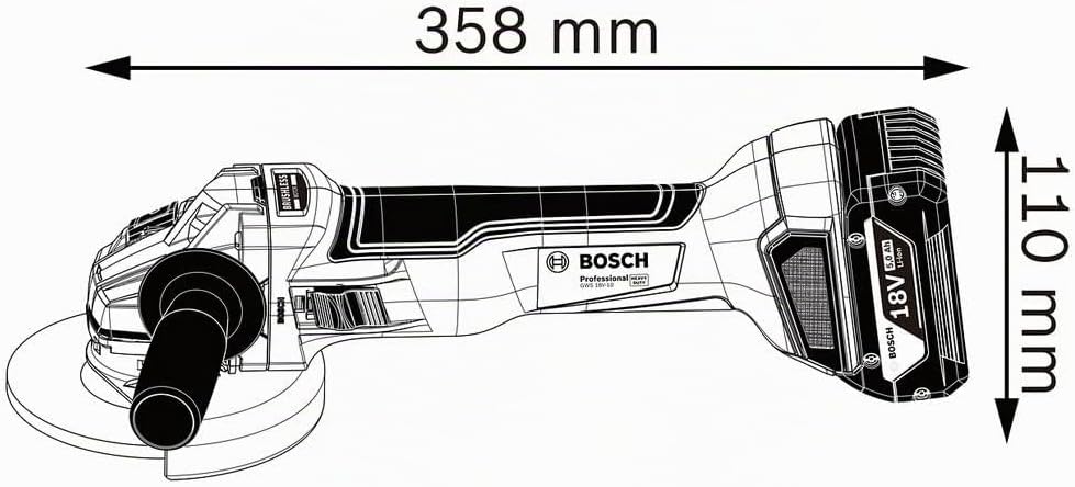 Bosch Professional 18V System Winkelschleifer GWS 18V-10 (Scheibendurchmesser 115mm, ohne Akku und L