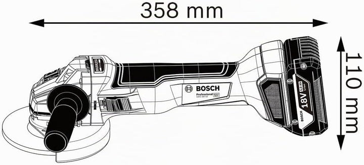 Bosch Professional 18V System Winkelschleifer GWS 18V-10 (Scheibendurchmesser 115mm, ohne Akku und L