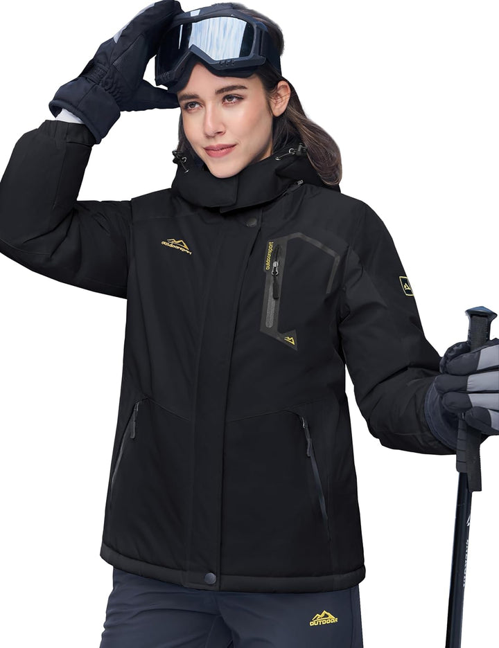 MAGCOMSEN Winterjacke Damen Softshell Funktionsjacke Wasserabweisende Outdoor Ski Jacke Fleece Windd