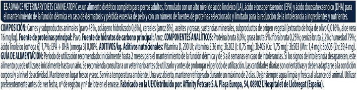 ADVANCE VET CANINE ATOPIC POUCH 8X150GR