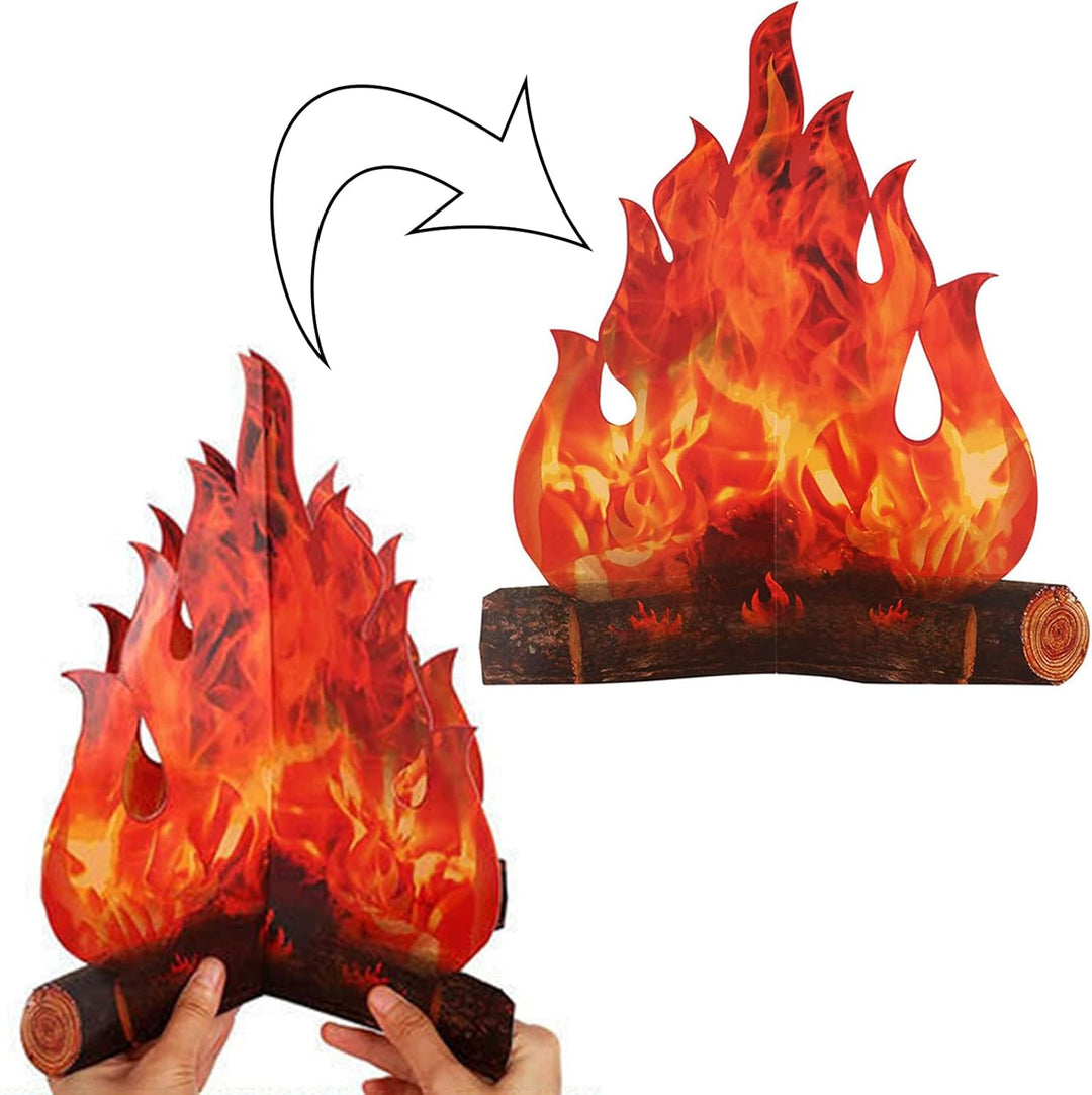 4 Pieces 3D Dekorative Pappe Lagerfeuer Herzstück, Künstliches Feuer, Lagerfeuer Herzstück, Pappe La