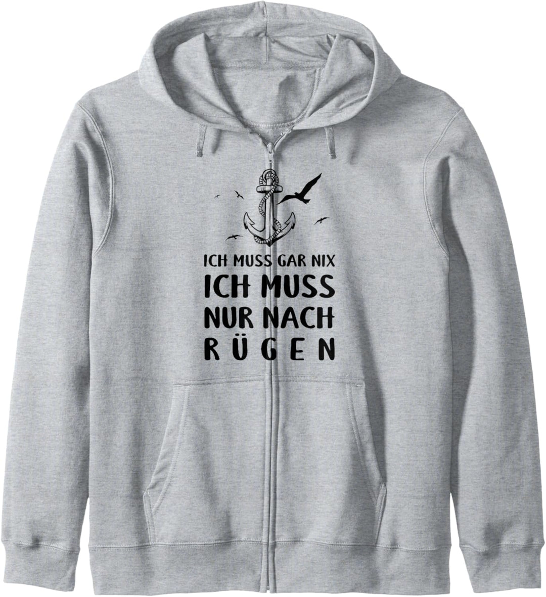 Ostsee Ich Muss Garnix Ich Muss Nur Nach Rügen Anker Moin Kapuzenjacke