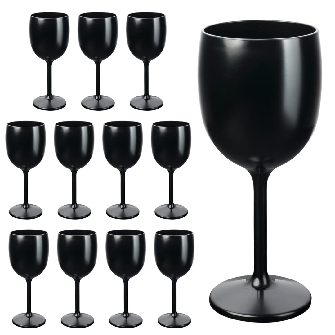 Schramm® Mehrweg Weingläser in schwarz wählbar 6, 12, 24 oder 48 Stück Champagner Glas Sektflöten Se
