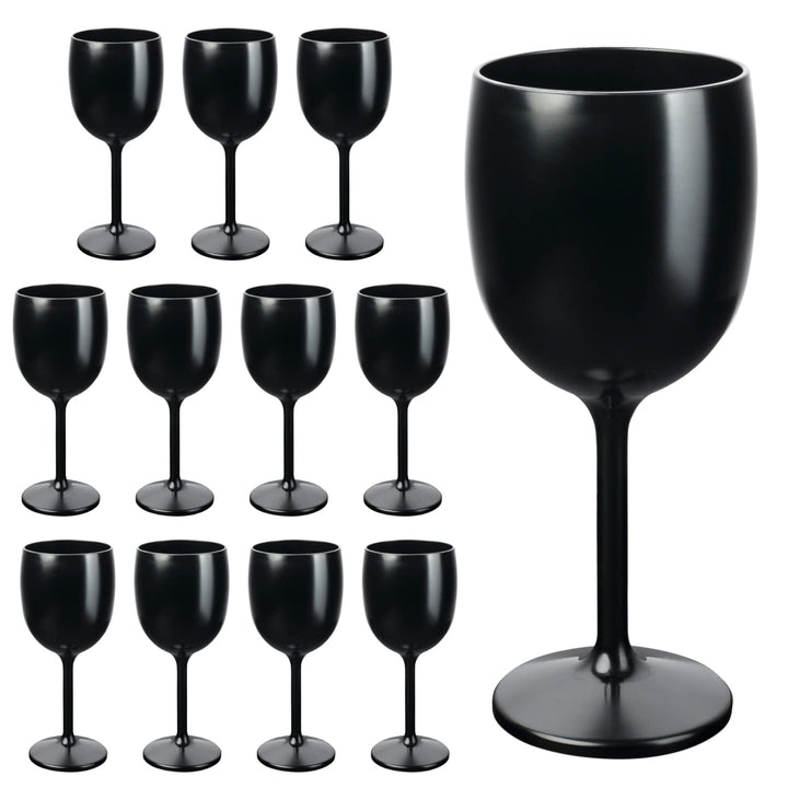 Schramm® Mehrweg Weingläser in schwarz wählbar 6, 12, 24 oder 48 Stück Champagner Glas Sektflöten Se