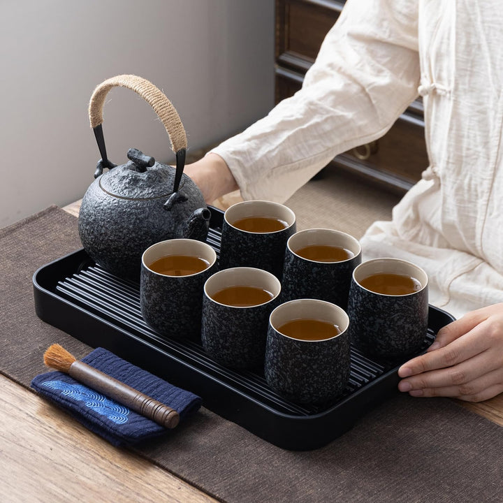 TEANAGOO Komplettes japanisches Teeset mit Tablett, Charcoal Grey, Teekanne Set，China Tea Set, 1 Tee