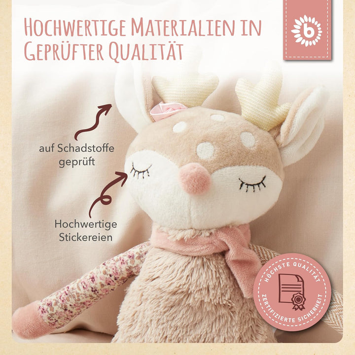 Bieco Baby Kuscheltier REH Ella | 40 cm | Plüsch REH Stofftier | Rehkitz Plüschtier mädchen Baby ab