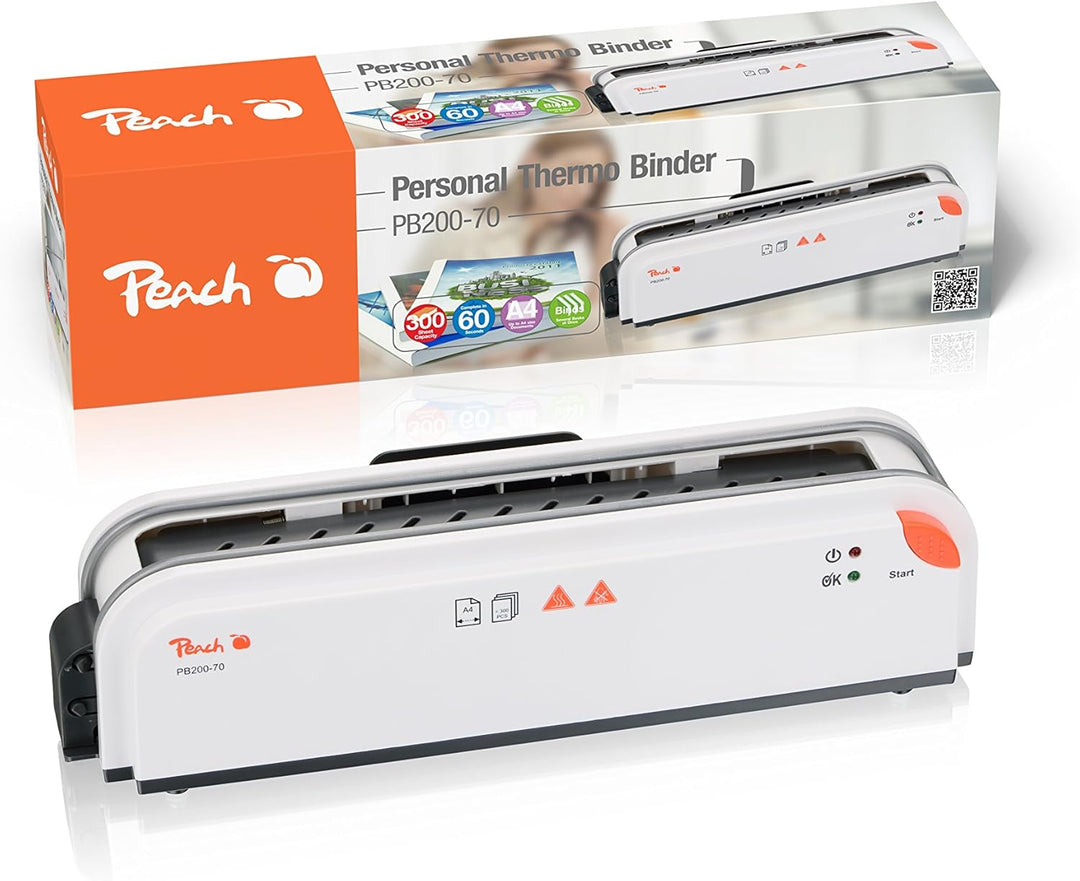 Peach Thermobindegerät DIN-A4 - Testsieger* - inkl. 5x PBT100-14 - 5x 20 verschiedene Thermalbindema