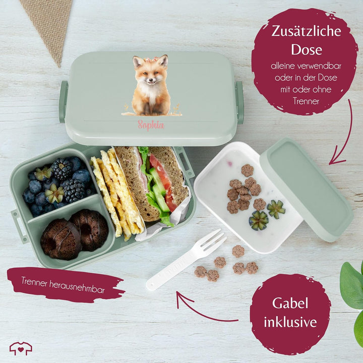 Bento Box Midi Lunchbox Mepal Bentobox - Fuchs - Niedliche Fuchs-Brotdose für Kinder | Auslaufsicher