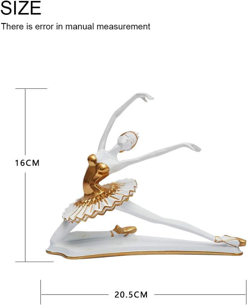 HAUCOZE Ballerina Figur Statue Frau Skulptur Modern Dekor Wohnzimmer Kunst Arts Polyresin Geschenk 2