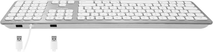 Macally WKEYHUBMB-ES, erweiterte Mac-Tastatur mit Ziffernblock, 2 USB Ports und spanischem Layout, U