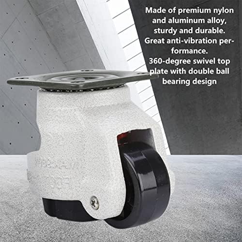 FTVOGUE Schwenkräder 4Stück 1.5"Retractable Leveling Caster Industriemaschine Schwenkrolle 330lbs Ka