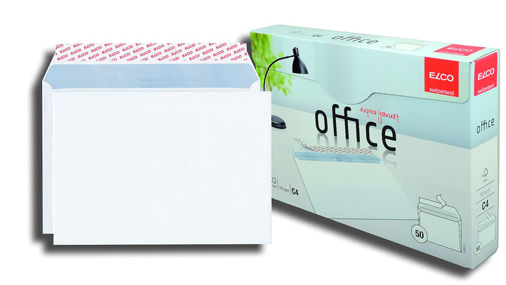 ELCO Office Versandtasche C4 120 g/m² FSC-zertifiziert mit Haftverschluss in Shop-Box 50 Stück weiss