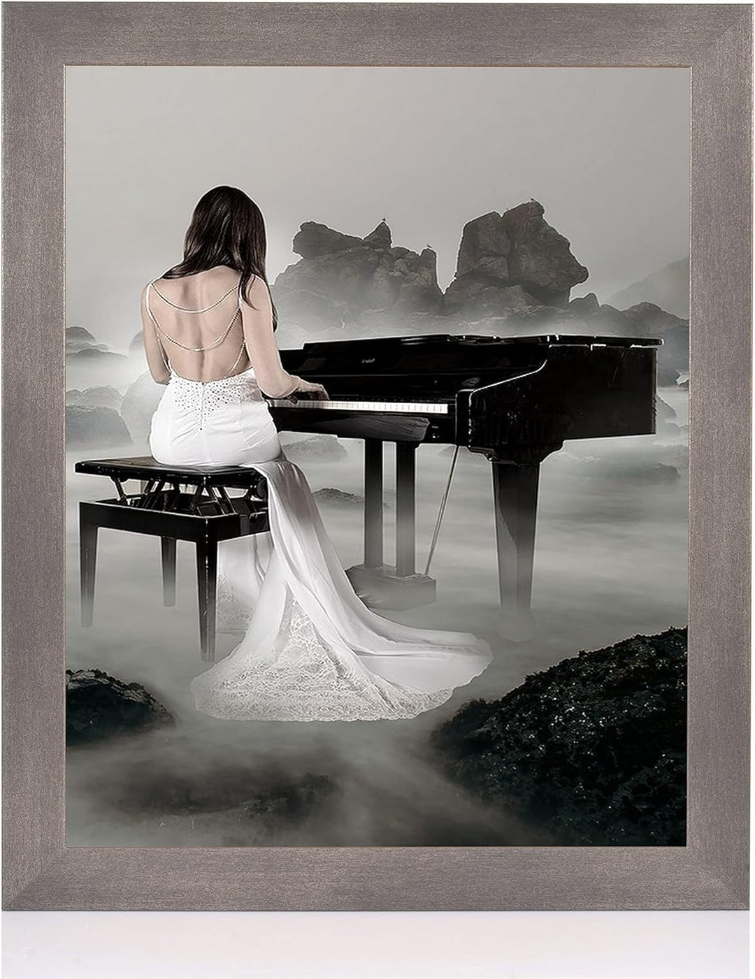 rahmengalerie24 Bilderrahmen DIN A1 Rahmen Stahl 59,4x84 cm New Rio Holz Acrylglas ohne Passepartout