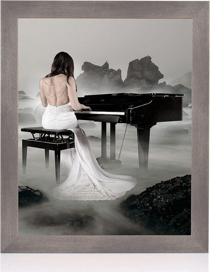 rahmengalerie24 Bilderrahmen 50x100 cm New Rio Rahmen Stahl Holz Acrylglas ohne Passepartout Portrai