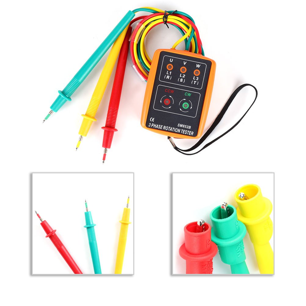 3 Phasen Rotationstester, SM-852B 60 V ~ 600 V Wechselstrom Sequenzreihenfolge Anzeige Tester 20 Hz-