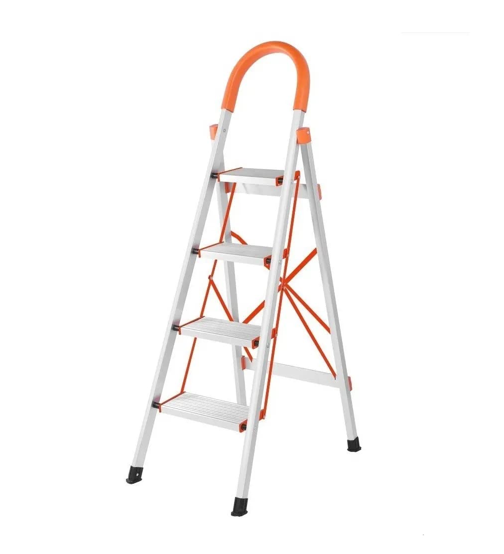 Leiter aus Aluminium, faltbar, 4 Stufen, Haushalts-Treppe