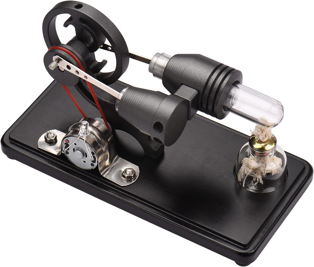 Bisofice Stirlingmotor Stirling Motor Modell mit LED Licht, Heissluft Sterling Engine, Schwungrad-De