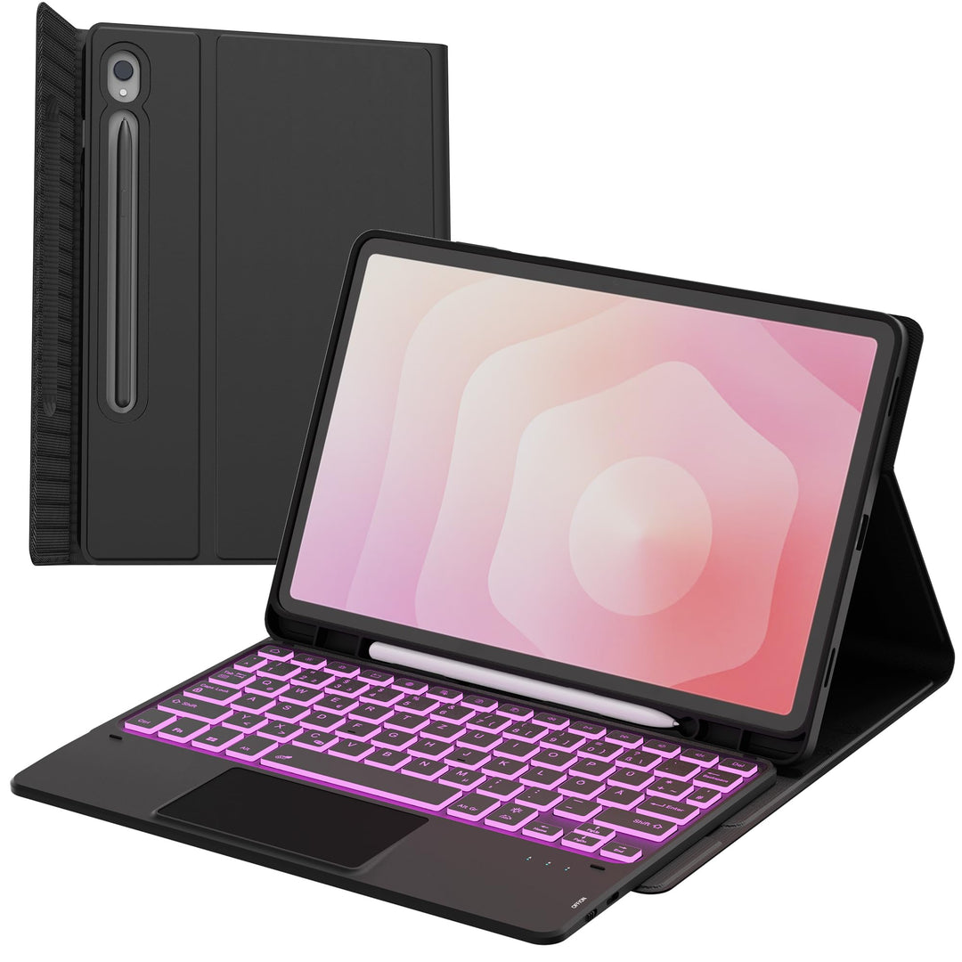 Für Galaxy Tab S11 11" Tastatur Hülle - 7 Farben Beleuchtung Abnehmbare Trackpad Tablet Cover - Bele