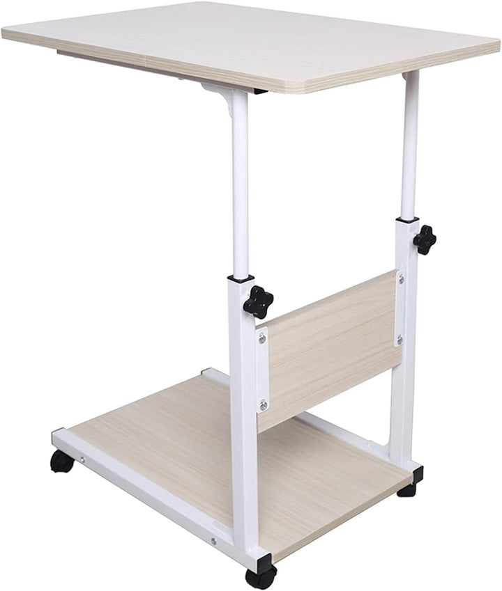 SanBouSi 2 Ebenen Pflegetisch Beistelltisch Couchtisch Sofatisch mit Rollen Mobiler Kaffeetisch Höhe