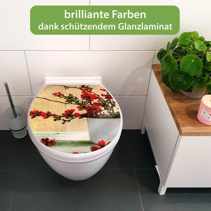 banjado Toilettendeckel mit Absenkautomatik 44,5x37cm - Soft Close Toilettensitz - WC Sitz mit Absen