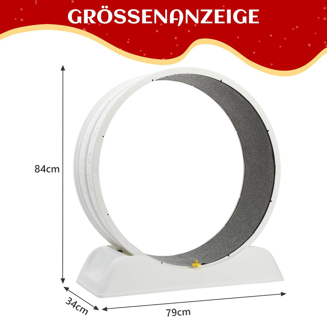 80 * 80cm Zoll Katzenräder für Indoor-Katzen, Plastik Katze Übung Laufband Rad mit Teppich Startbahn