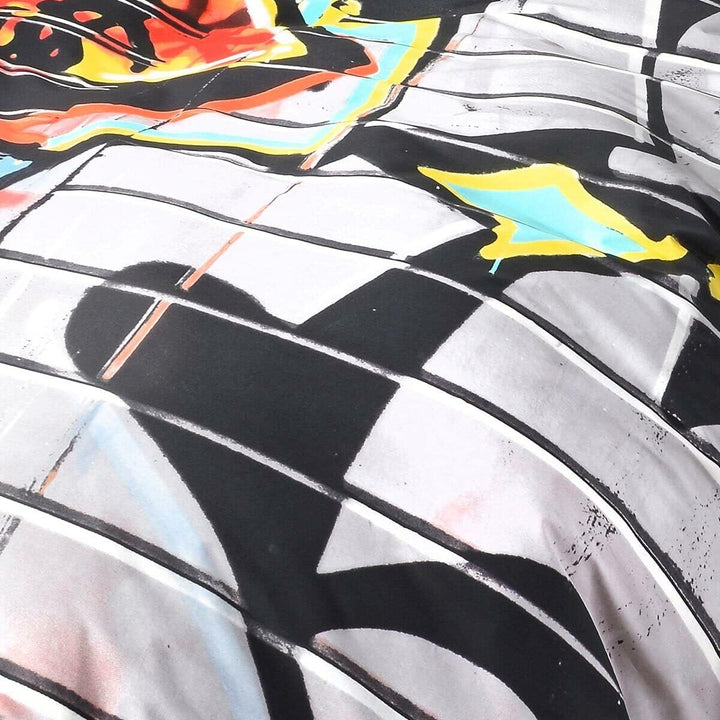 G BETTWARENSHOP Renforcé Bettwäsche Set Graffiti • mega Coole Bunte Jugendzimmer Bettwäsche NYC Stre
