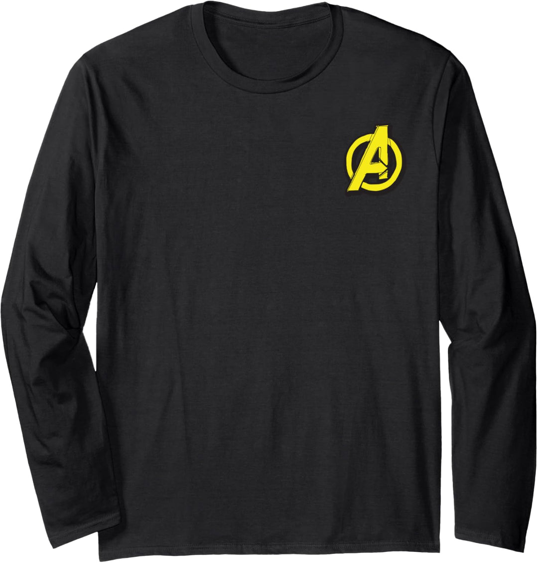 Marvel Avengers Yellow Block Logo Langarmshirt