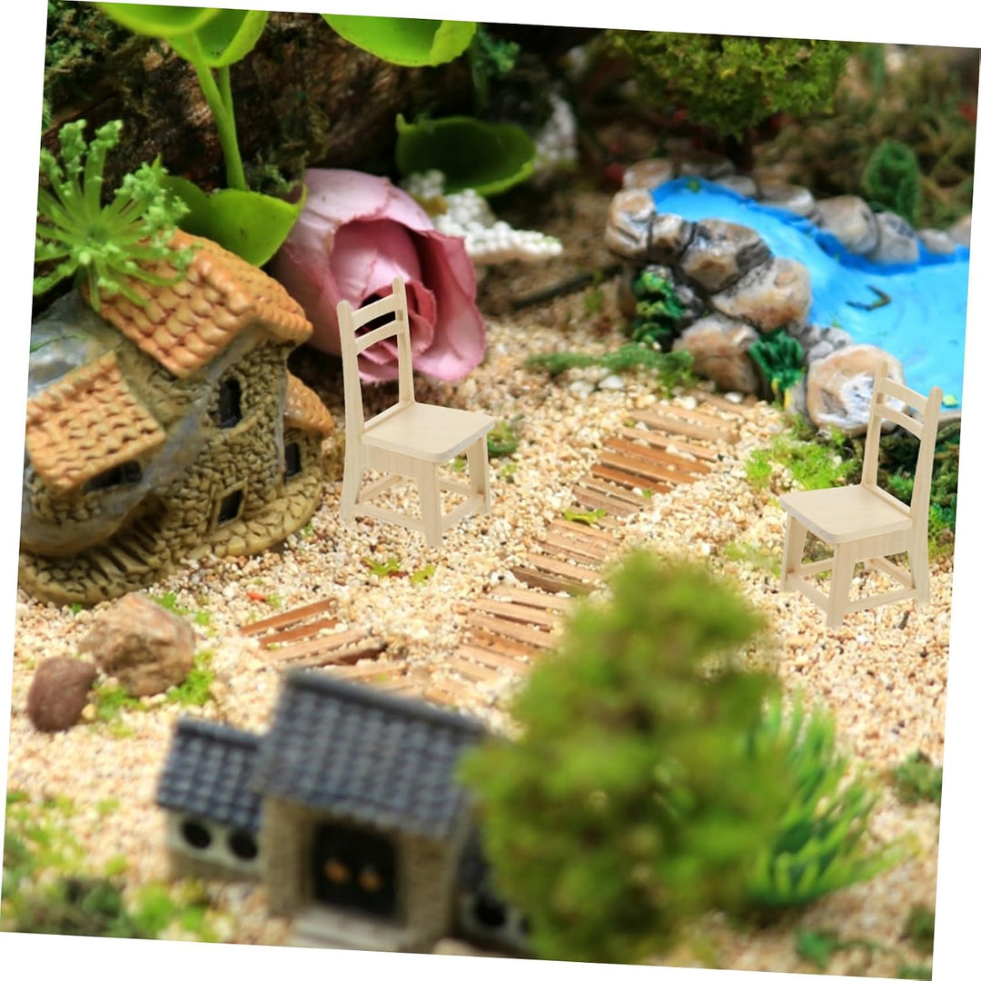 Toddmomy 3stücke Miniatur-stühle Aus Holz Für Puppenmöbel Mini-Haus-Dekoration Und Bastelarbeiten Kl
