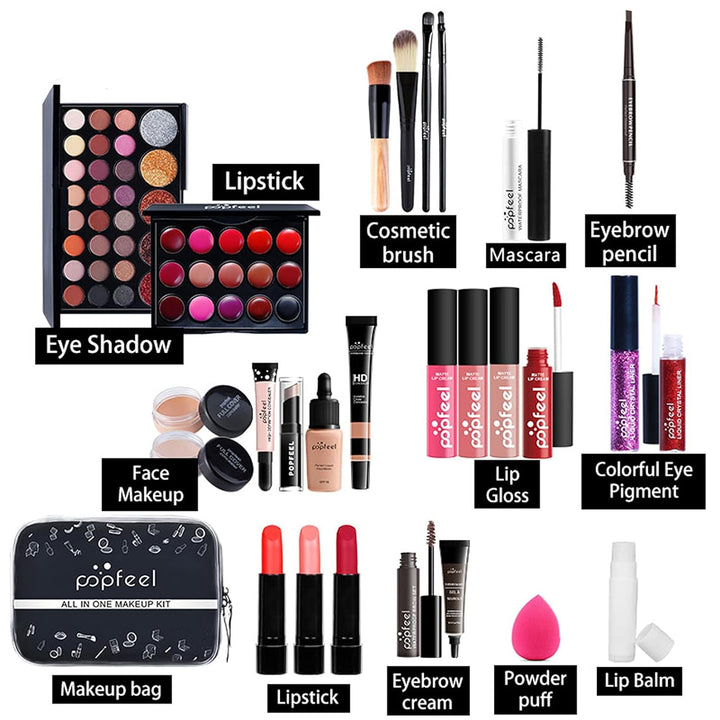 Professionelles Makeup Set, MKNZOME 30St Kosmetik Starter Kit mit Schminktasche Tragbare Reise Makeu