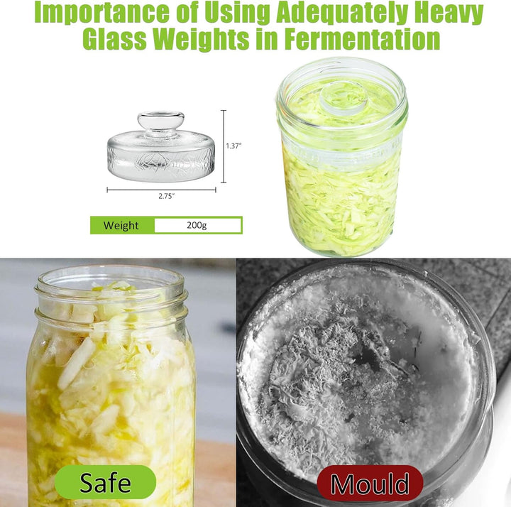 Artcome Gärgewichte aus Glas mit einfachem Griff und einzigartigem Textur-Design für grosse Einmachg