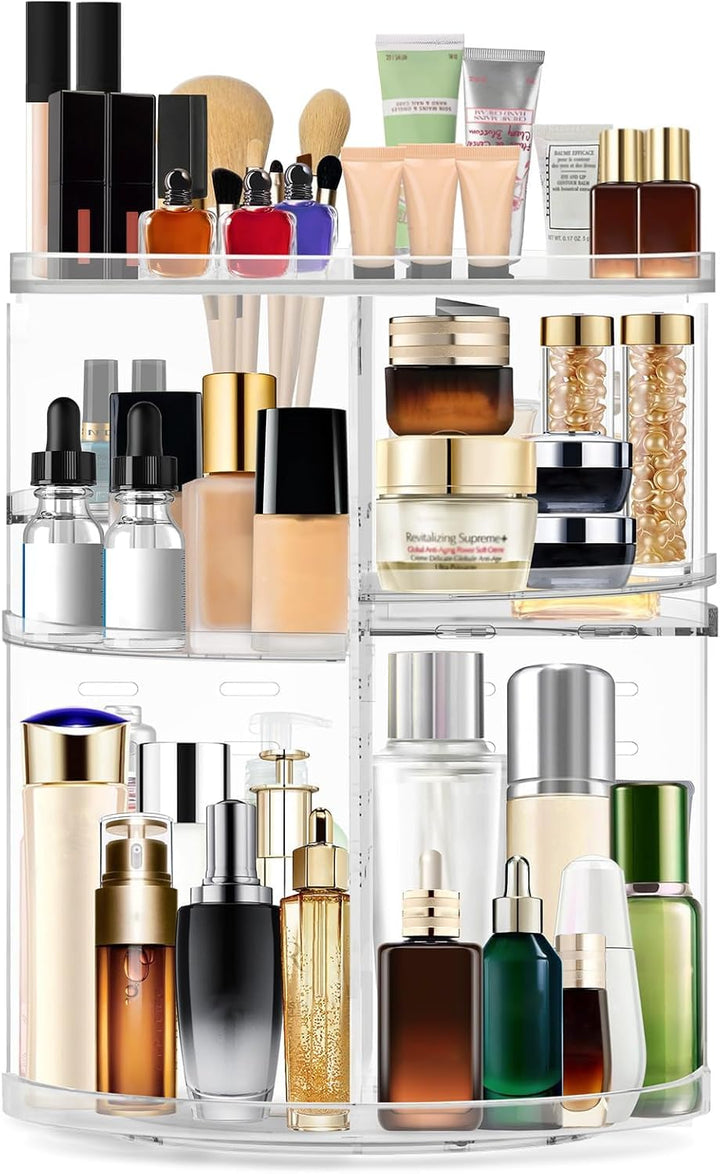 Make Up Organizer Drehbar, Acryl Kosmetik Organizer, 360° Makeup Organizers für Parfüm Kosmetik, Ver
