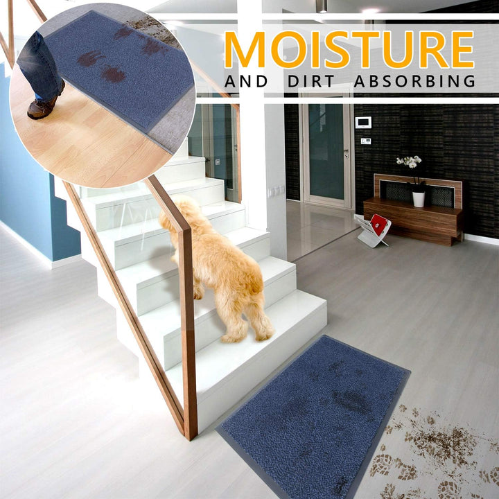 GadHome Fussmatte Blau 60x90 cm|Eingangstürmatte wasserdicht waschbar strapazierfähiger Schmutzfänge