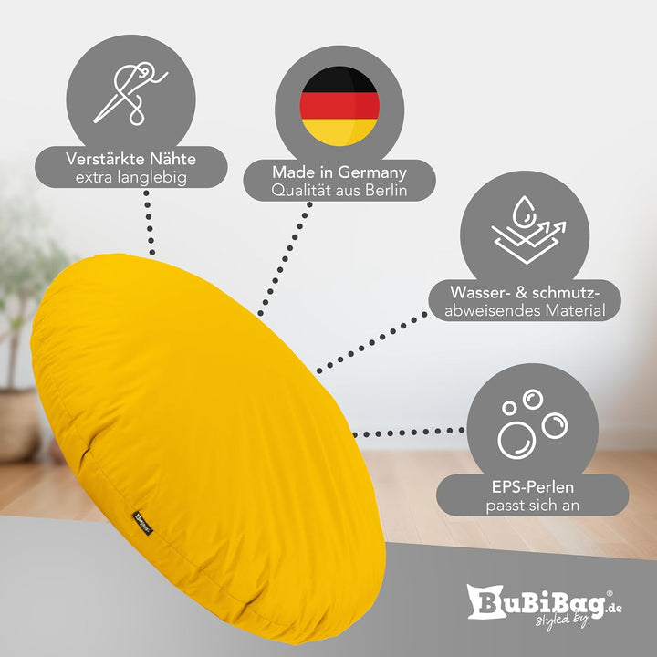 BuBiBag 2in1 Sitzsack L - XXL mit Füllung für Kinder & Erwachsene, Gaming Beanbag & Bodenkissen für