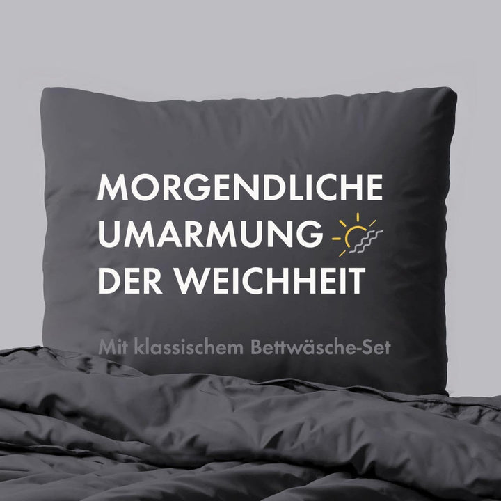 Sleeptime 100% Baumwolle Bettwäsche 135cm x 200cm 4teilig Grau/Anthrazit - weich & bügelfrei Bettbez