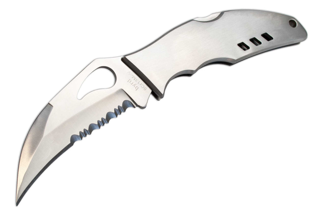 Spyderco BY07PS Unisex – Erwachsene Taschenmesser Byrd Crossbill, grau, 19,4 cm
