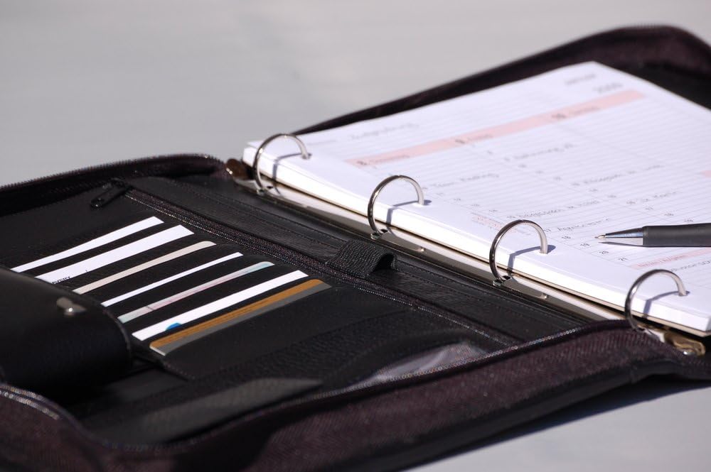 Chronoplan 50864 nachfüllbarer Terminplaner / Organizer / Terminkalender Mappe aus Premium Vollrindl