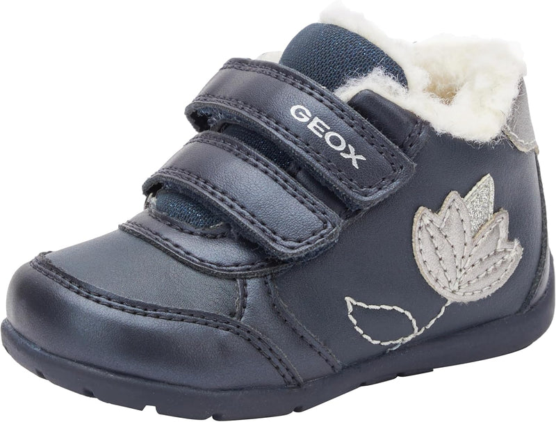 Geox Baby-Mädchen B Elthan Girl B Sneaker 18 EU Navy Dk Silver, 18 EU Navy Dk Silver