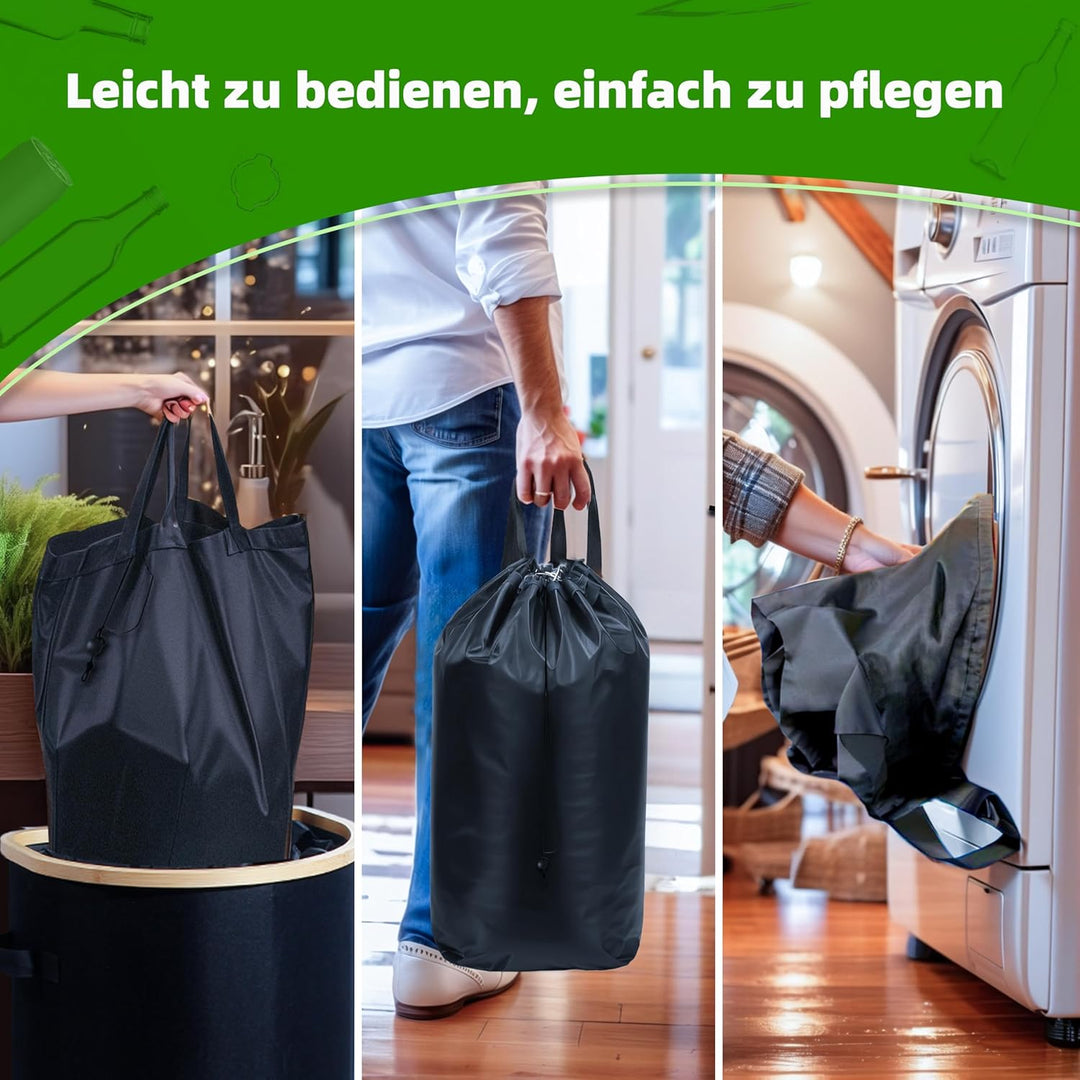100L Flaschensammler Leergut & Altglas Sammelbehälter mit Deckel und Loch, Pfandflaschen Aufbewahrun