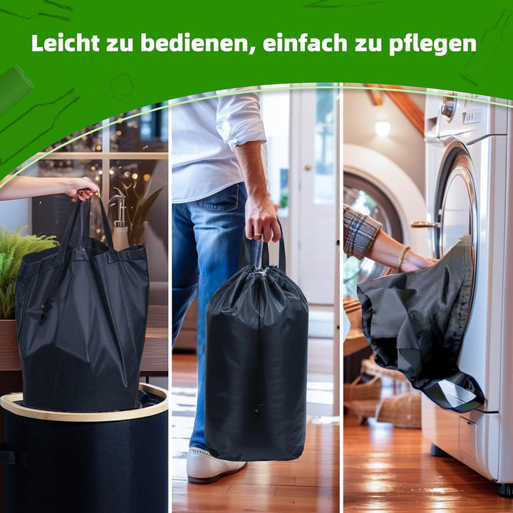 100L Flaschensammler Leergut & Altglas Sammelbehälter mit Deckel und Loch, Pfandflaschen Aufbewahrun