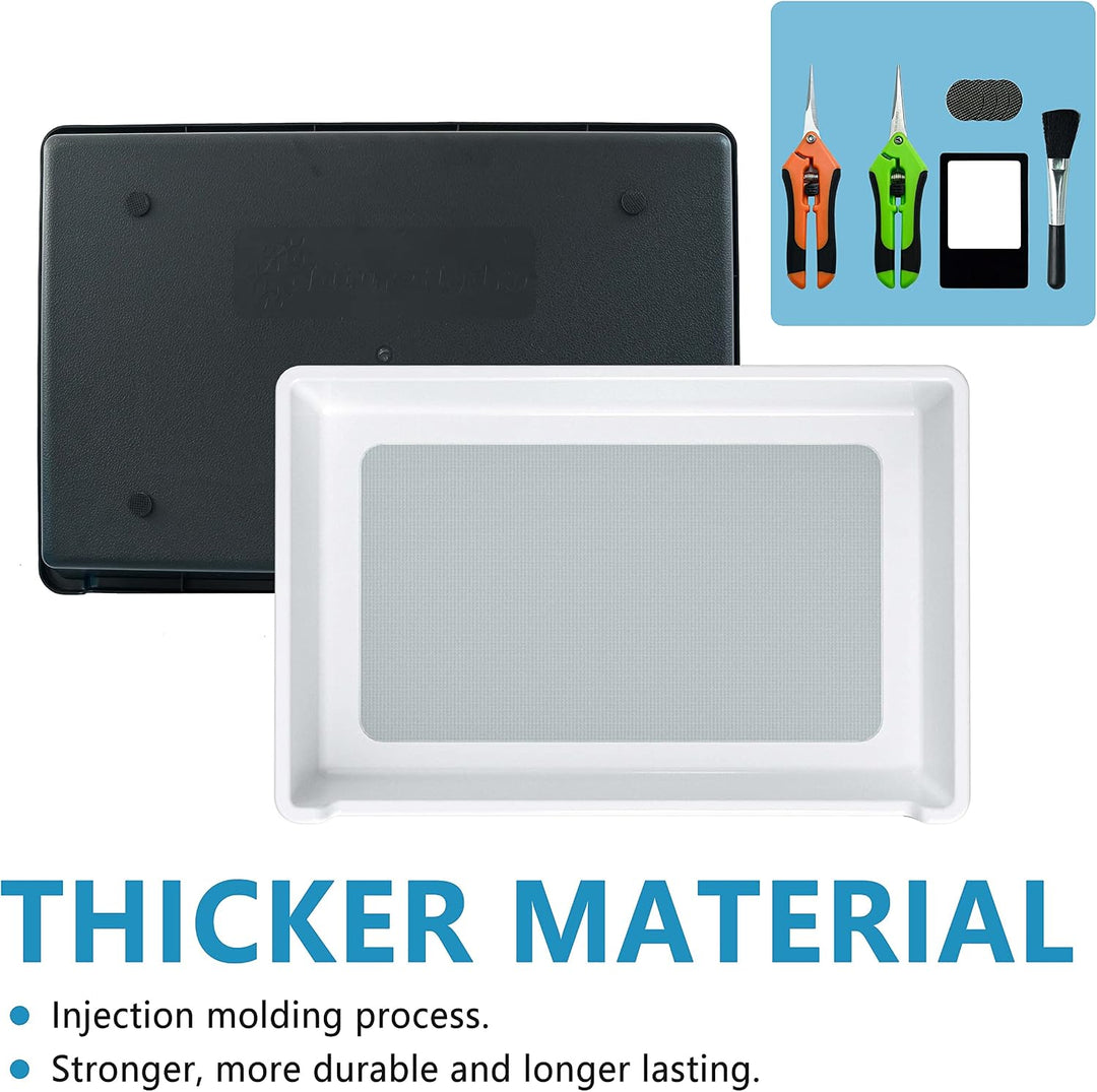 Naturehydro Trimming Tray with Dry Sift Tools Trim Bin for Pollen and Herbs with Screen 2-in-1 Herb