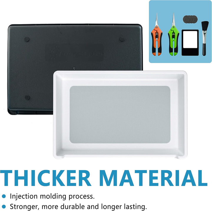Naturehydro Trimming Tray with Dry Sift Tools Trim Bin for Pollen and Herbs with Screen 2-in-1 Herb